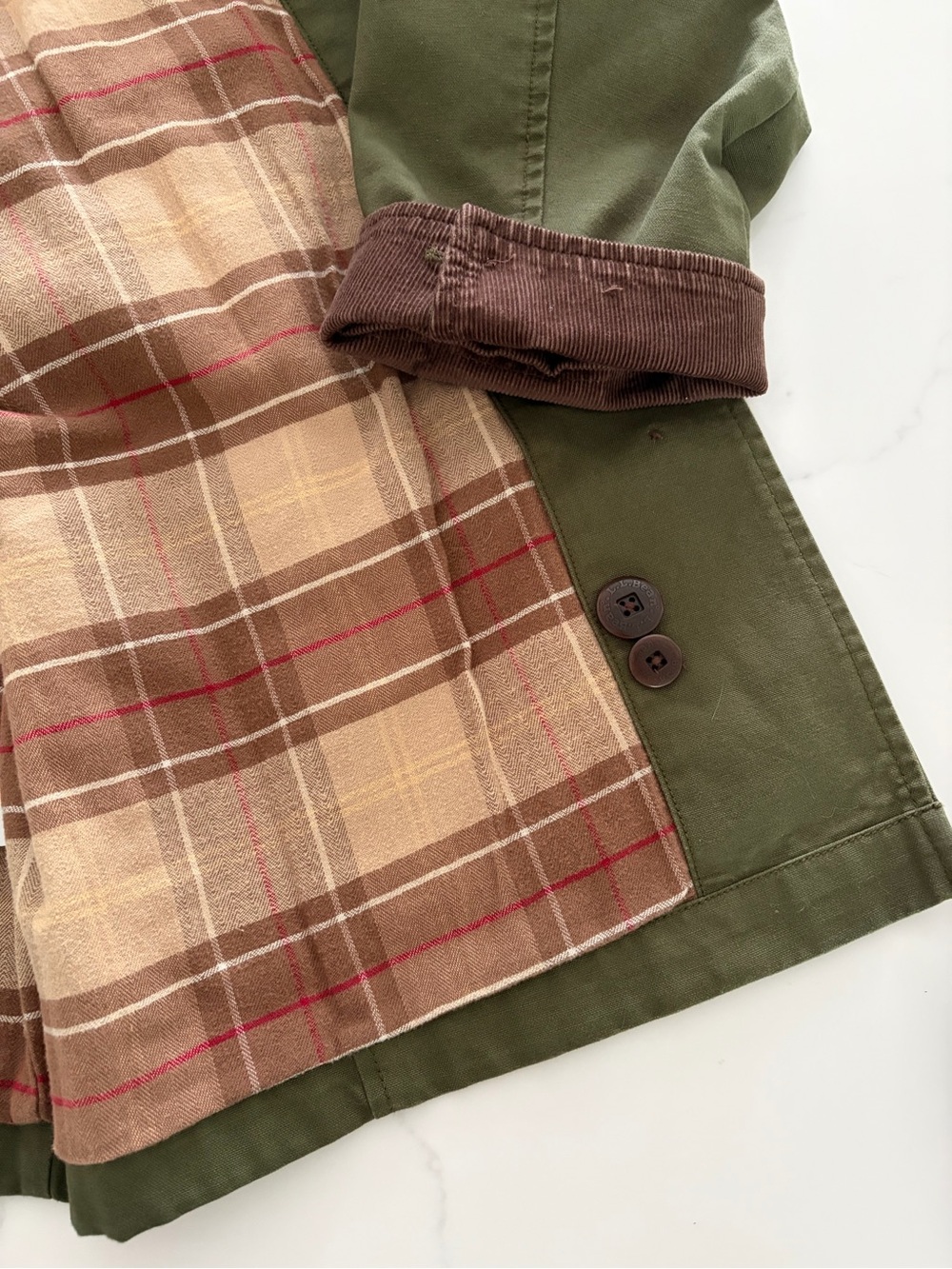 LL Bean M Women's Adirondack Barn Coat, Flannel-Lined Olive Green NWT Price Firm - Picture 5 of 16